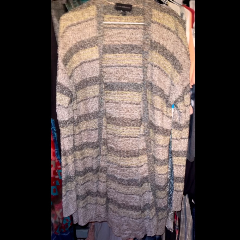 L.B. Long open-front knit cardigan, size 14/16